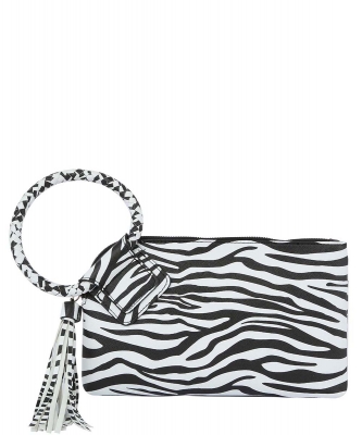Animal Printed Cuff Handle Clutch JY0405 ZEBRA